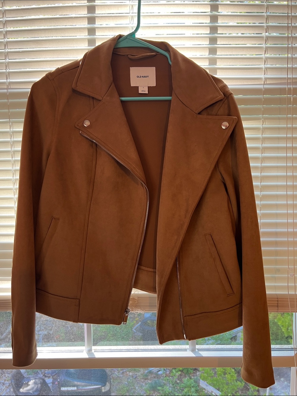 Old Navy Women's Brown Faux-Suede Moto Jacket